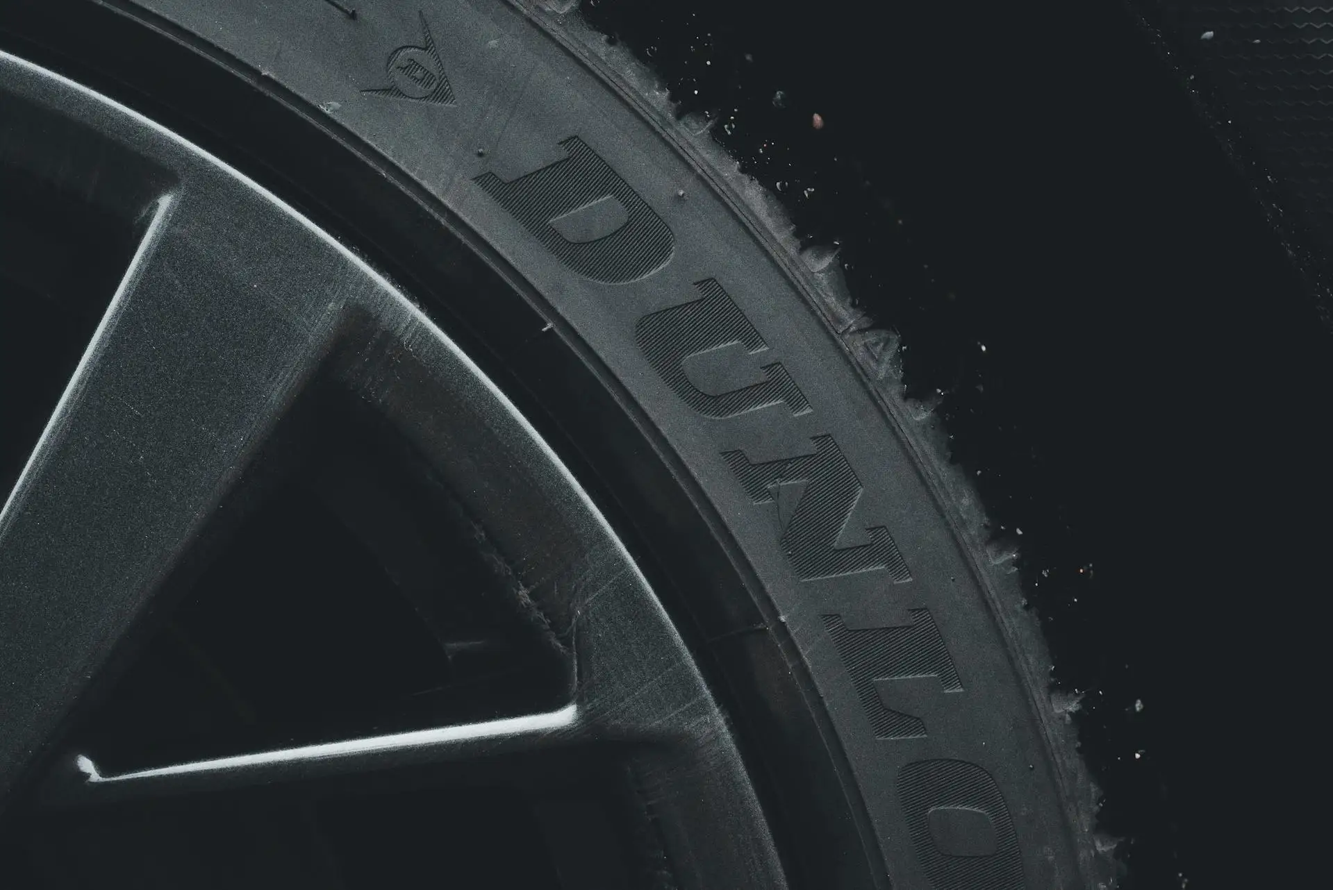 closeup of tire sidewall